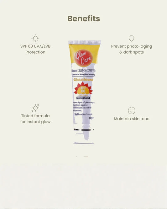 GlowCare Sunscreen SPF 60 | Zinc Oxide + Avobenzone